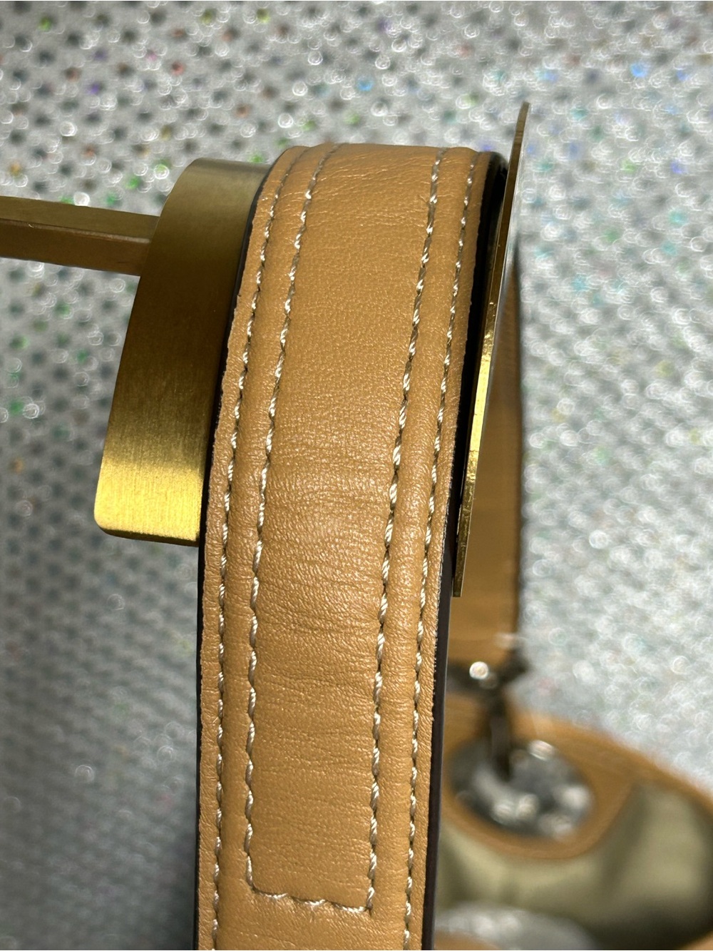 COACH Navy Leather Shoulder Strap w/ White & Tan Accents Approx 17 x 11 x 6 - Picture 7 of 17